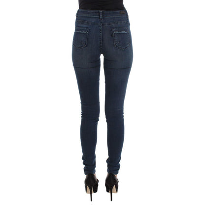 Costume National Blue Cotton Blend Slim Fit Jeans Jeans & Pants