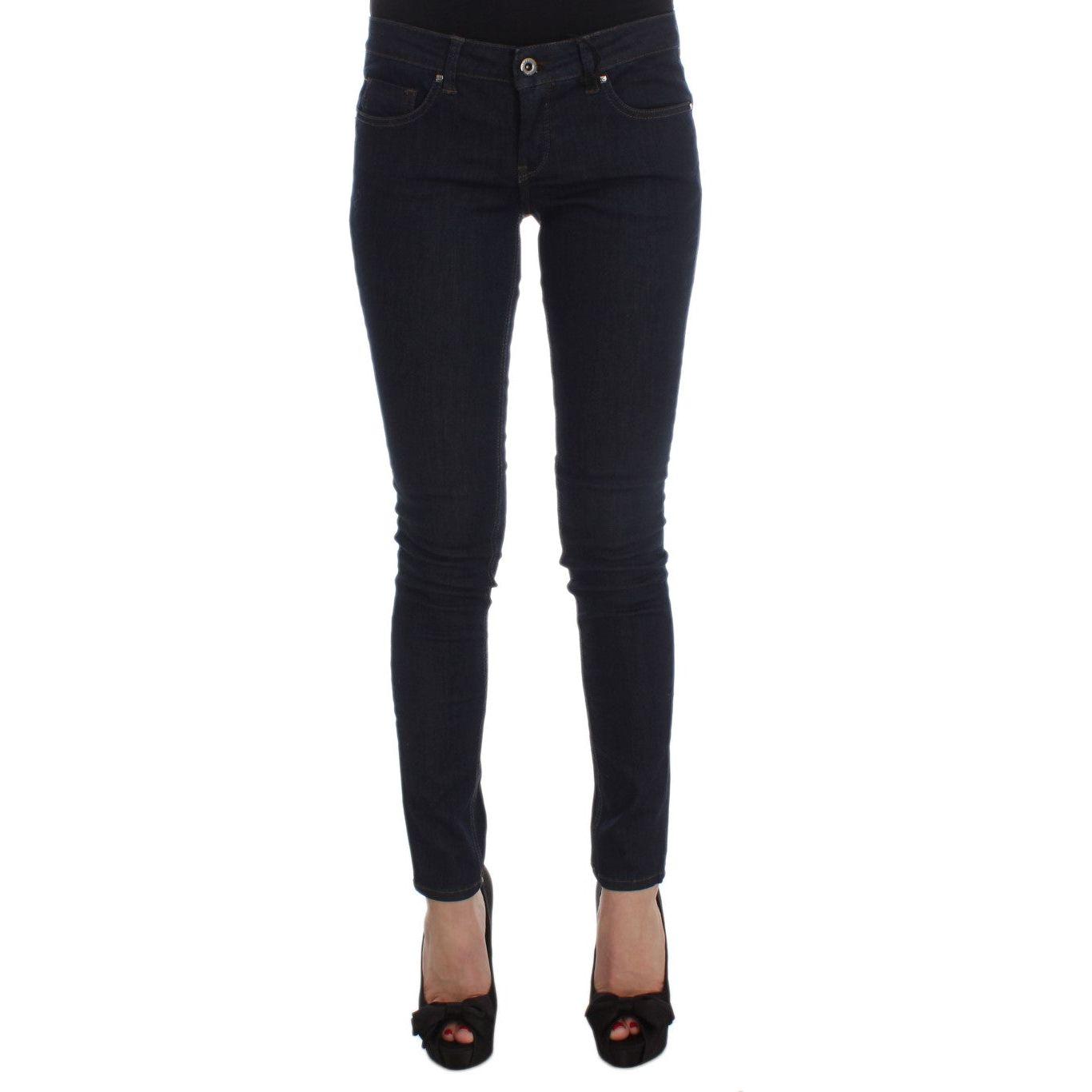 Costume National Blue Cotton Blend Slim Fit Jeans Jeans & Pants