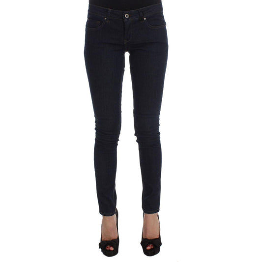 Costume National Blue Cotton Blend Slim Fit Jeans Jeans & Pants