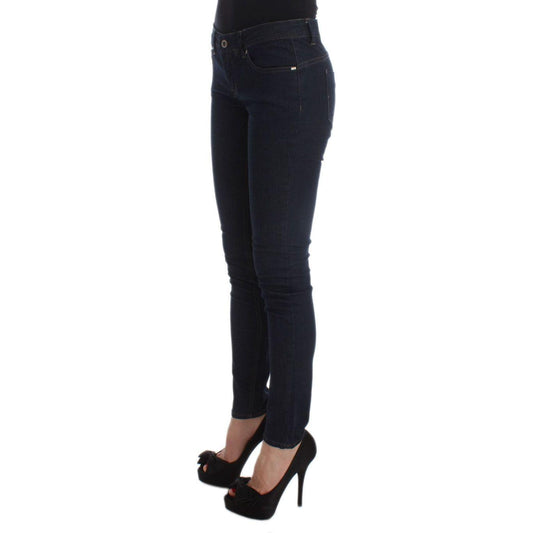 Costume National Blue Cotton Blend Slim Fit Jeans Jeans & Pants