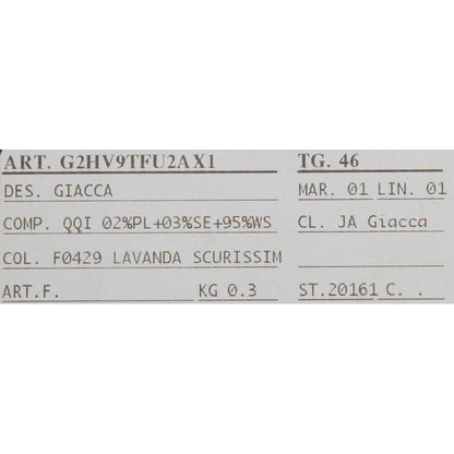 Dolce & Gabbana Purple Cashmere Slim Fit Blazer Jacket