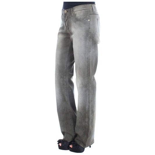 Ermanno Scervino Gray Cotton Blend Loose Fit Boyfriend Jeans
