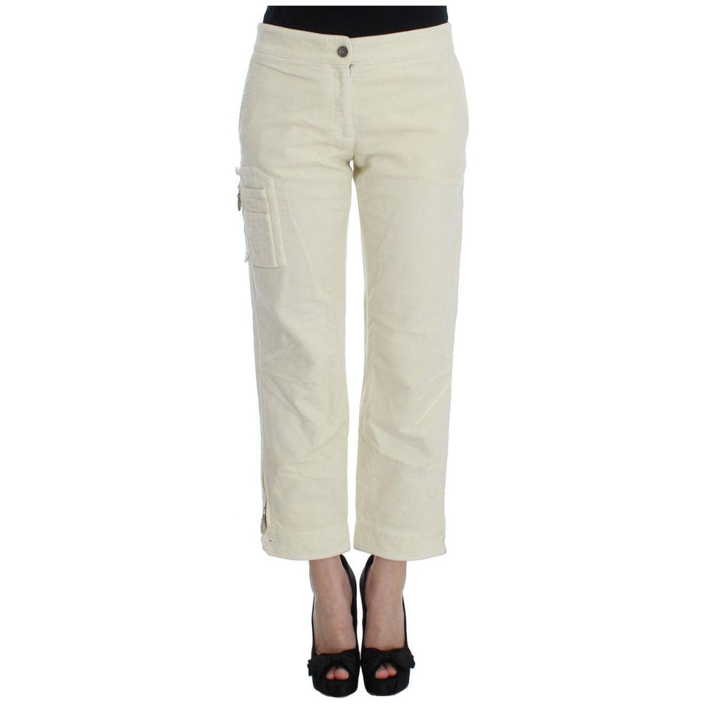 Ermanno Scervino Beige Cotton Capri Cropped Cargo Pants SIG30329-2