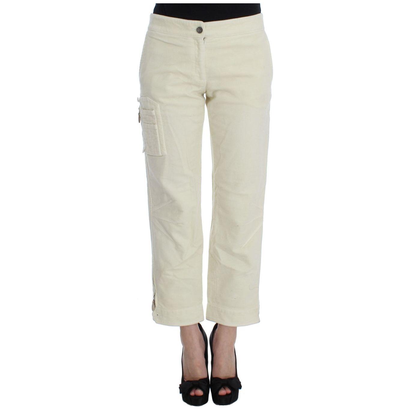 Ermanno Scervino Beige Cotton Capri Cropped Cargo Pants SIG30329-2