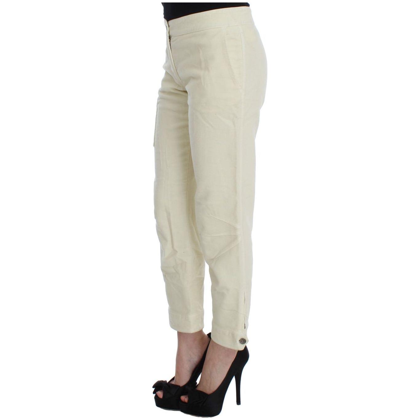 Ermanno Scervino Beige Cotton Capri Cropped Cargo Pants SIG30329-2