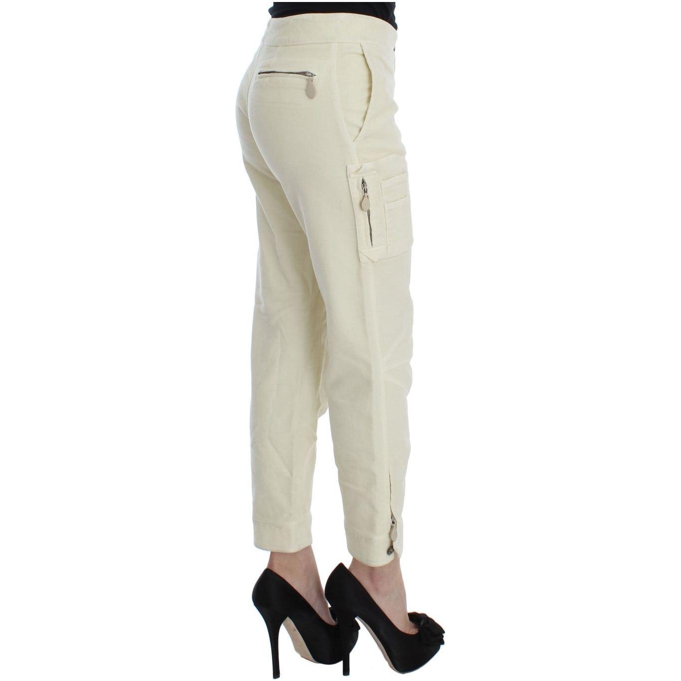 Ermanno Scervino Beige Cotton Capri Cropped Cargo Pants SIG30329-2