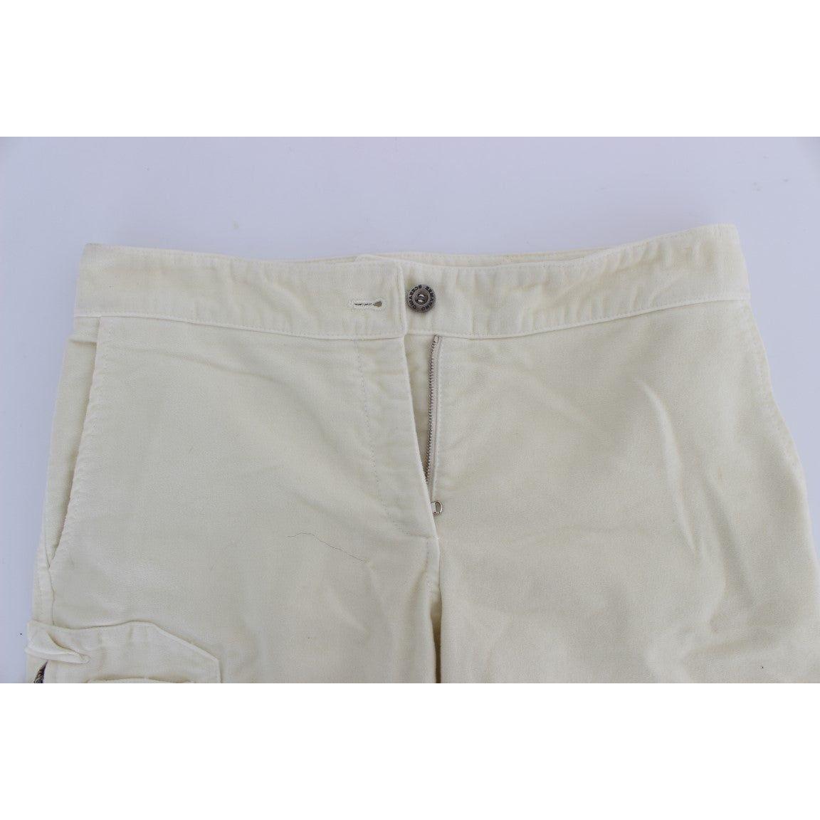 Ermanno Scervino Beige Cotton Capri Cropped Cargo Pants SIG30329-2