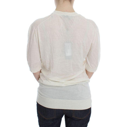 Dolce & Gabbana White 100% Cashmere Sweater