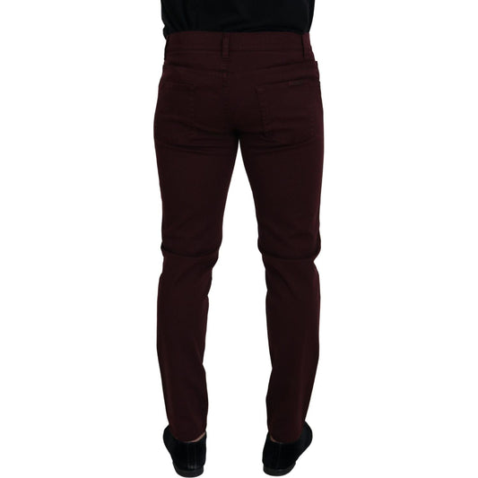 Dolce & Gabbana Bordeaux Cotton Stretch GOLD Denim Jeans