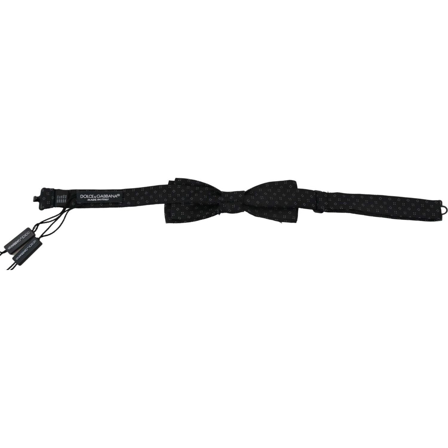 Dolce & Gabbana Black Silk Patterned Necktie Men Accessory Bow Tie