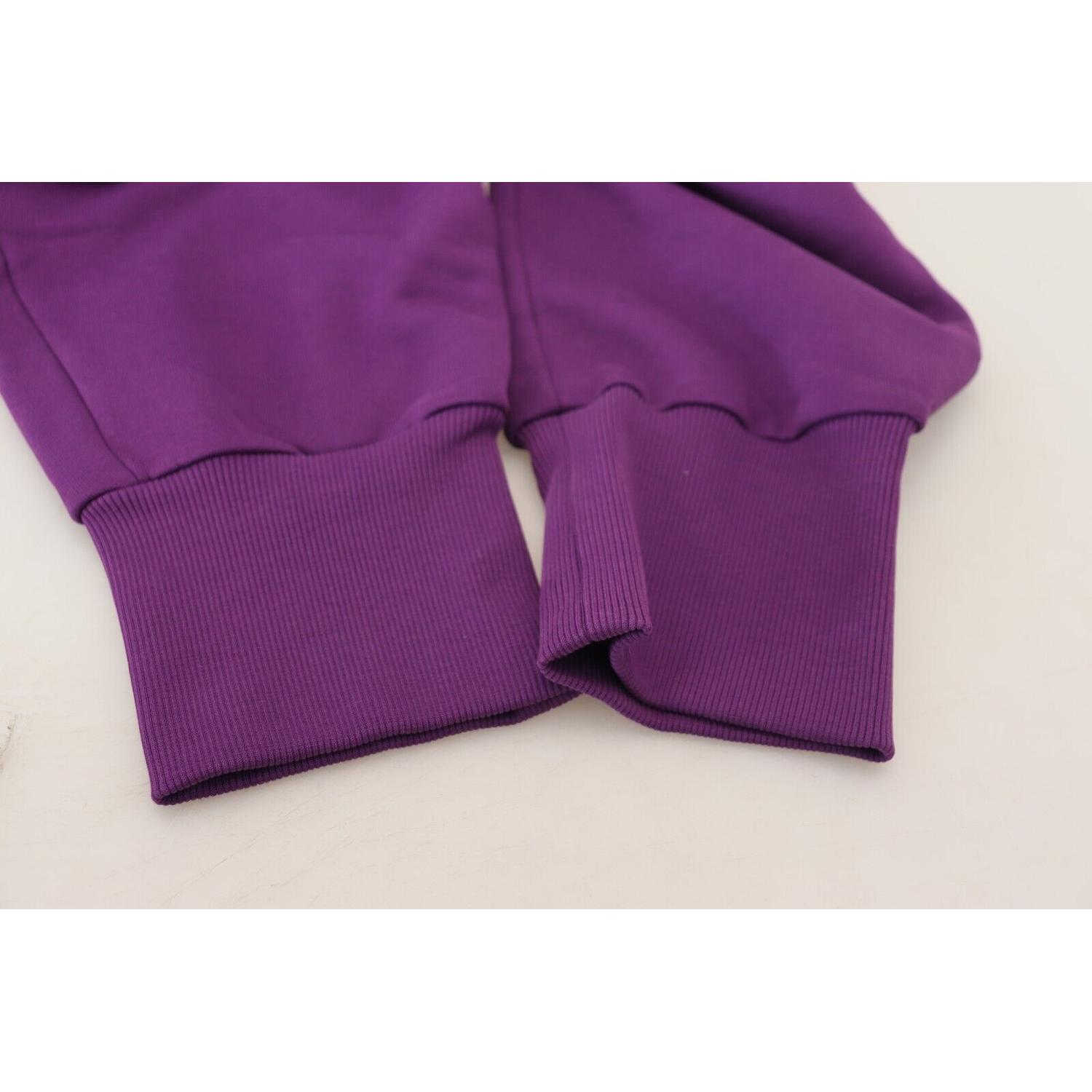 Dolce & Gabbana Purple Cotton Cargo Sweatpants Jogging Pants