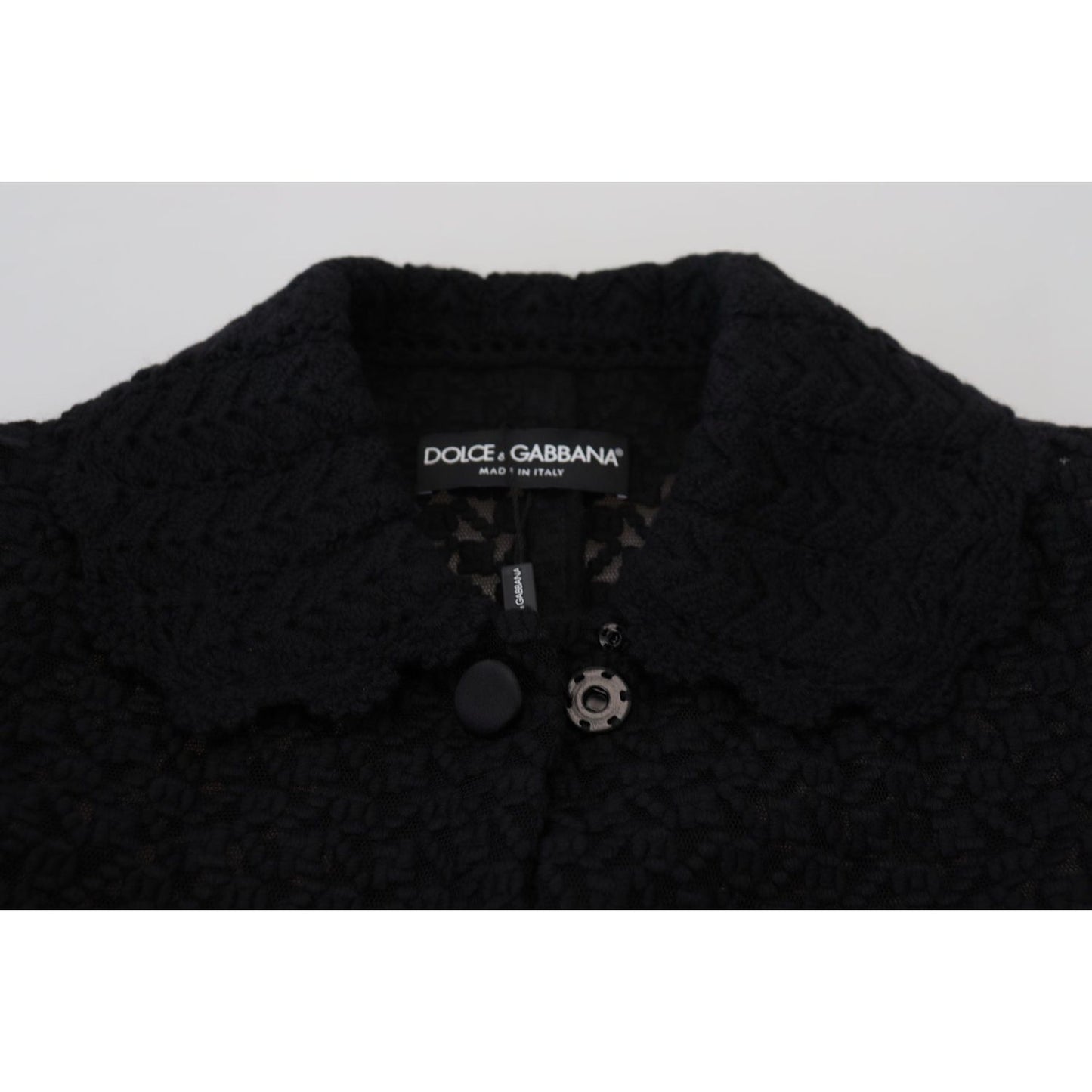 Dolce & Gabbana Black Button Down Long Blazer Cotton Jacket