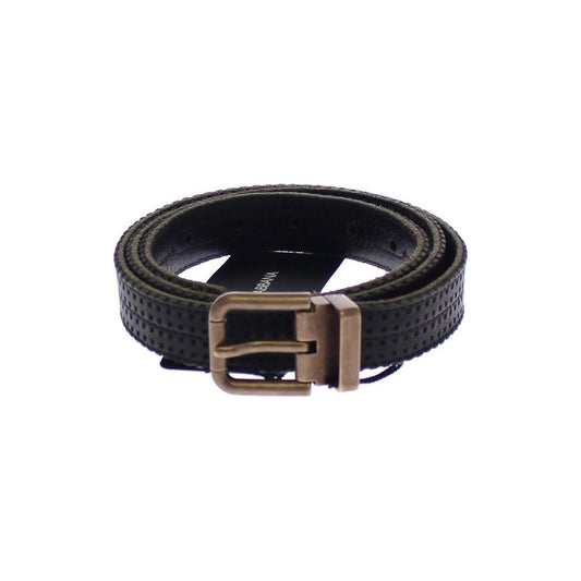Dolce & Gabbana Blue Leather Logo Belt Belt