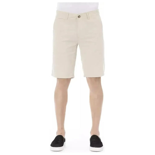 Baldinini Trend Beige Cotton Men Short BA-23219-IT48 | M