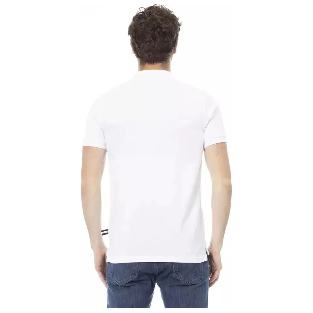 Baldinini Trend White Cotton Men Polo Shirt BA-23197-M
