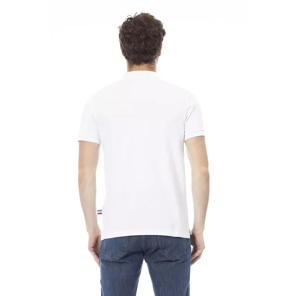 Baldinini Trend White Cotton Men Polo Shirt