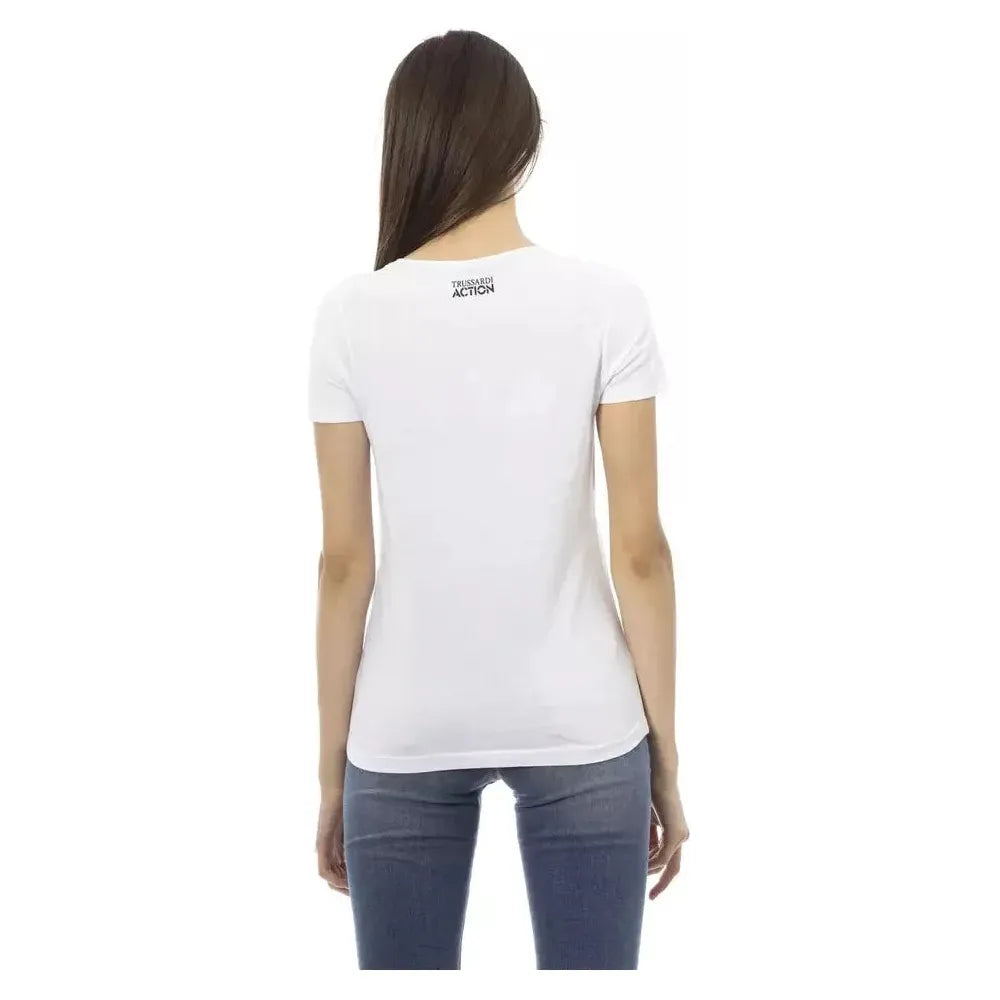 Trussardi Action White Cotton Women T-Shirt