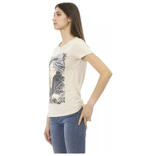 Trussardi Action Beige Cotton Women T-Shirt TR-23016-XS