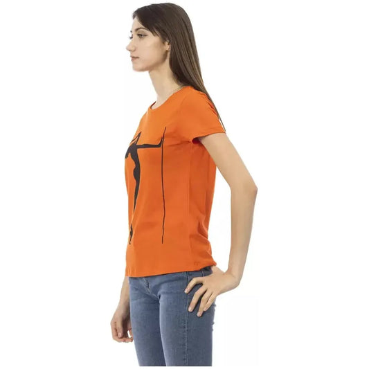 Trussardi Action Orange Cotton Women T-Shirt TR-23069-XL