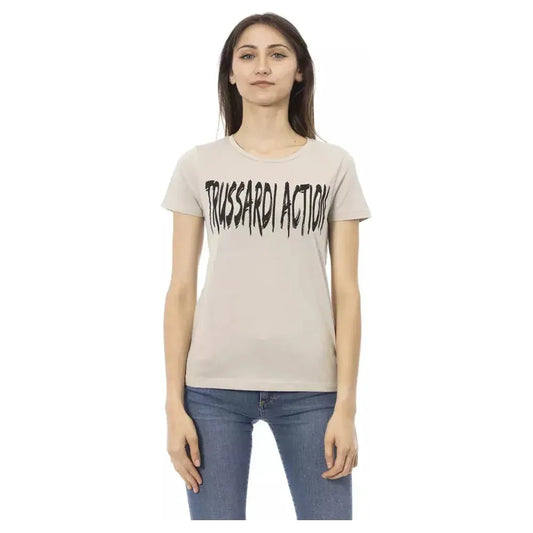 Trussardi Action Beige Cotton Women T-Shirt TR-22990-S
