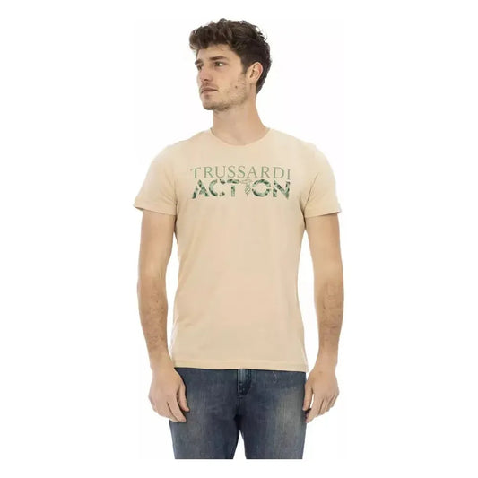 Trussardi Action Beige Cotton Men T-Shirt TR-22896-XL