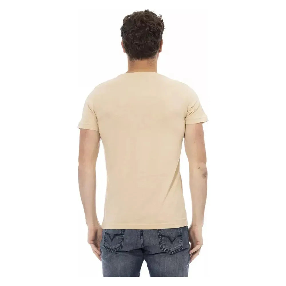 Trussardi Action Beige Cotton Men T-Shirt TR-22896-XL