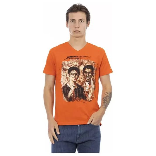 Trussardi Action Orange Cotton Men T-Shirt TR-22881-M