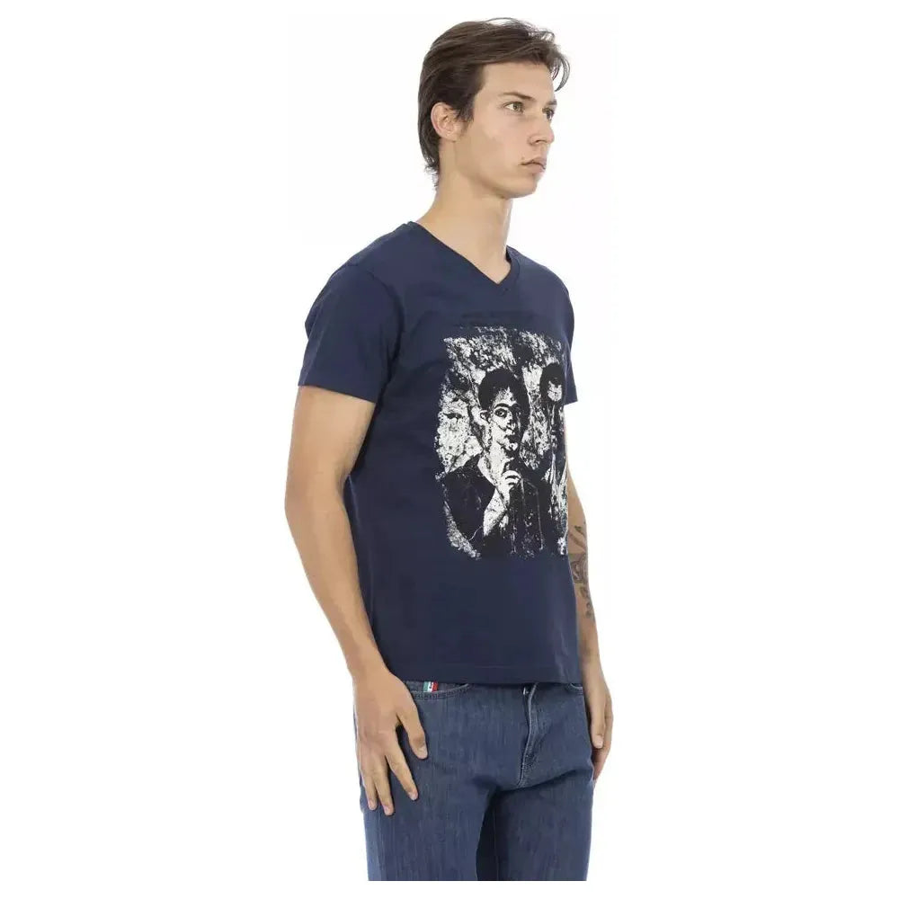 Trussardi Action Blue Cotton Men T-Shirt