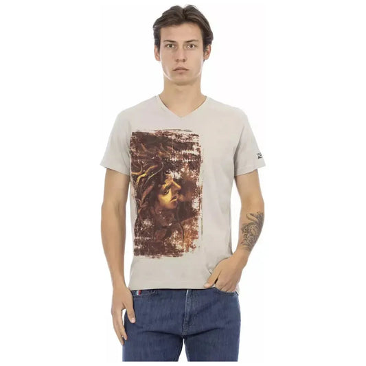 Trussardi Action Beige Cotton Men T-Shirt TR-22887-S