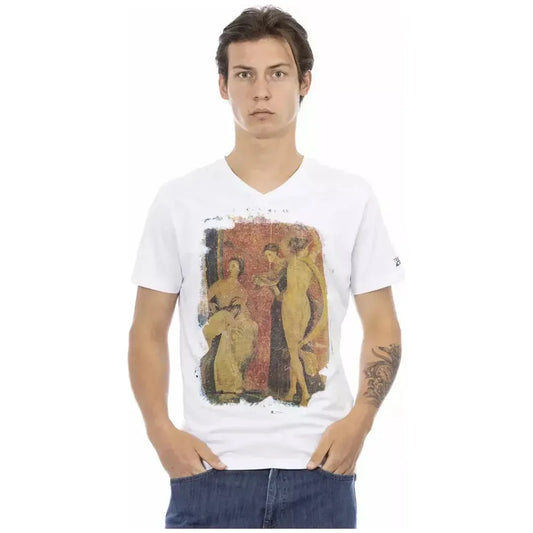 Trussardi Action White Cotton Men T-Shirt TR-22879-XXL