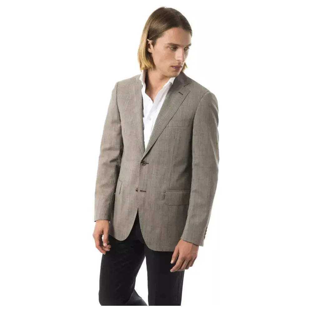 Uominitaliani Gray Wool Mens Blazer