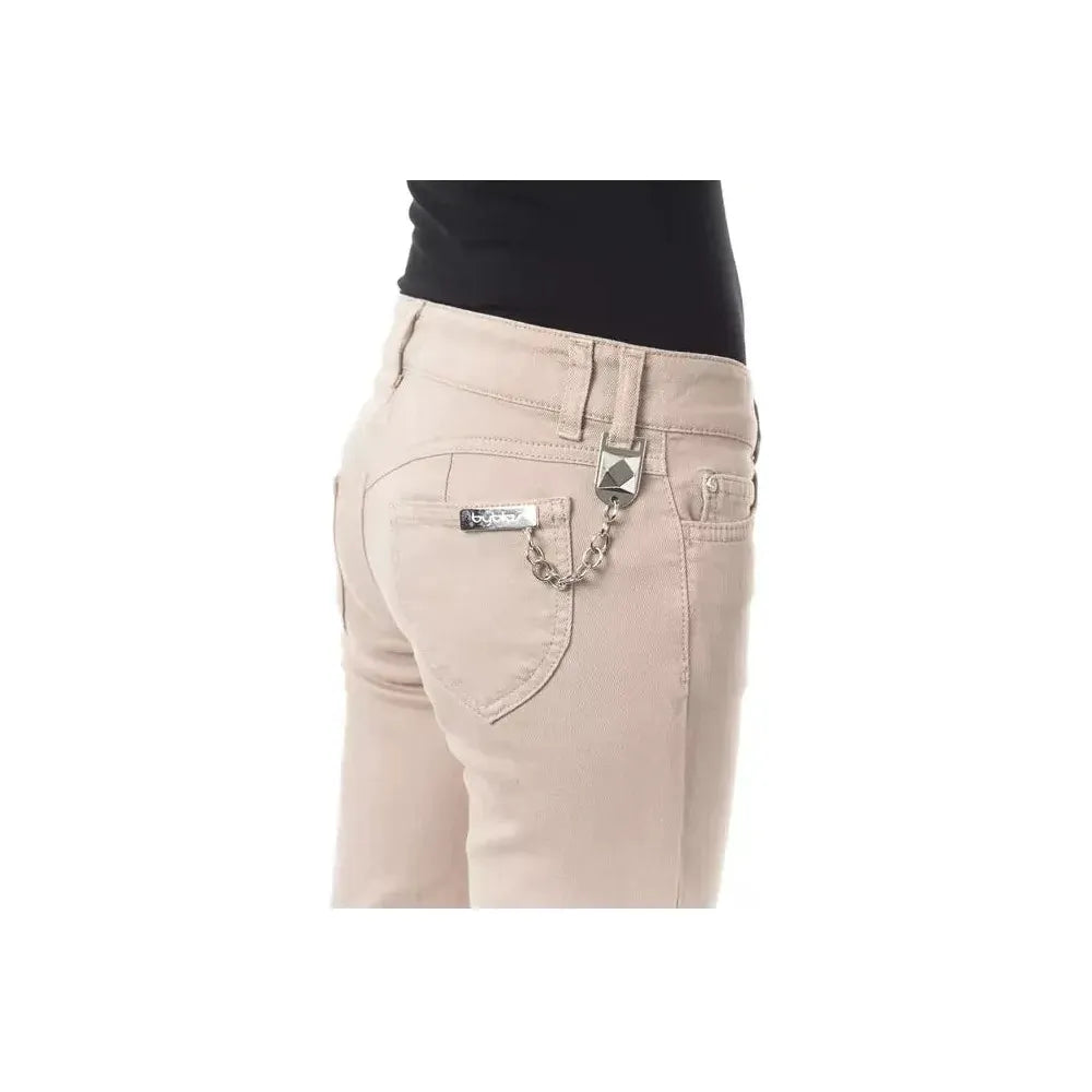 BYBLOS Beige Cotton Women Slim Pant