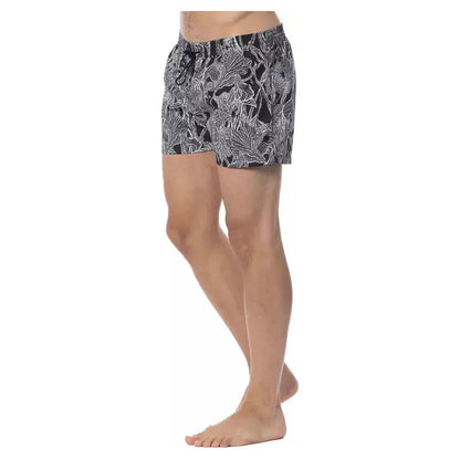 Roberto Cavalli Sport Black Polyester Men's Swimwear