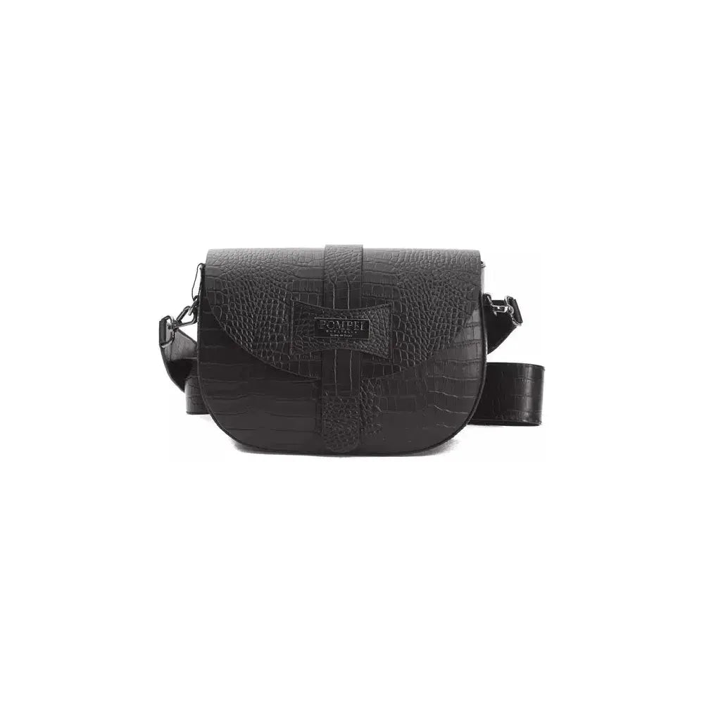 Pompei Donatella Black Leather Women Crossbody