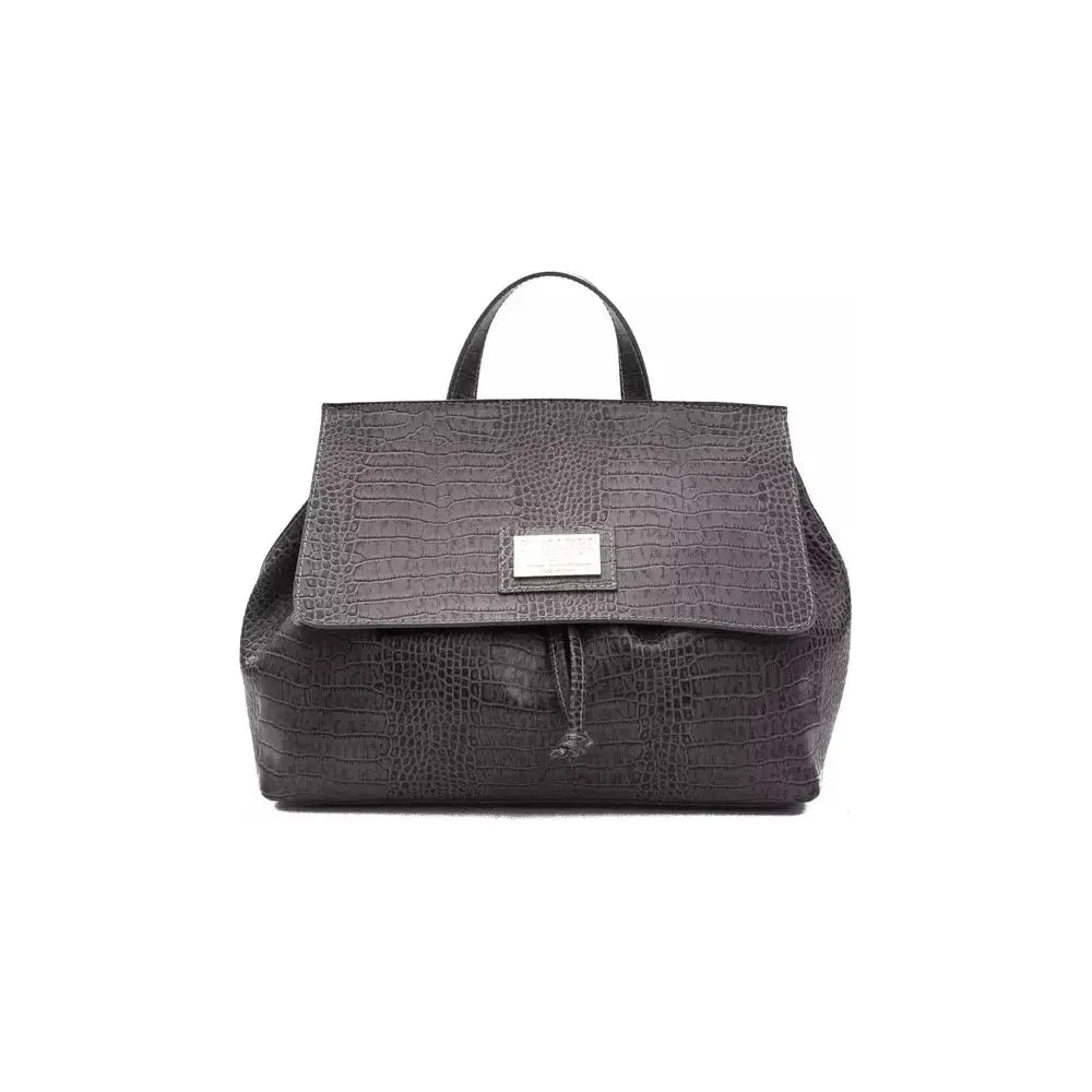 Pompei Donatella Gray Leather Women Shoulder Bag