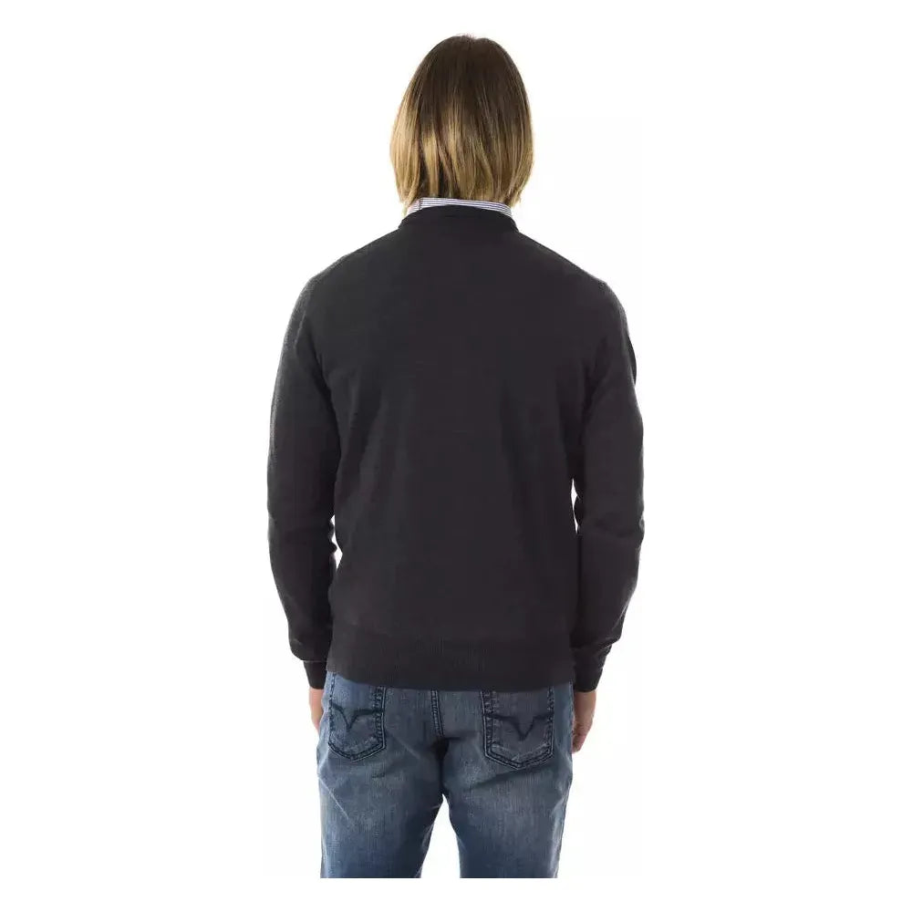 Uominitaliani Gray Merino Wool Men Sweater