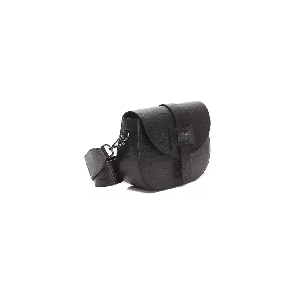 Pompei Donatella Black Leather Women Crossbody