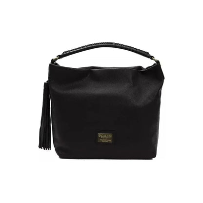 Pompei Donatella Black Leather Women Shoulder Bag