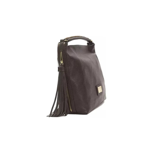 Pompei Donatella Brown Leather Women Shoulder Bag PO-5799