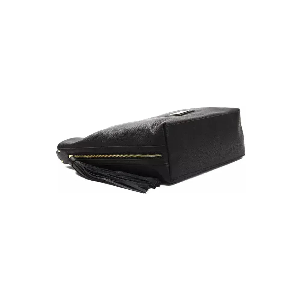 Pompei Donatella Black Leather Women Shoulder Bag