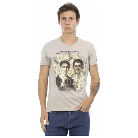 Trussardi Action Beige Cotton Men T-Shirt TR-22884-S