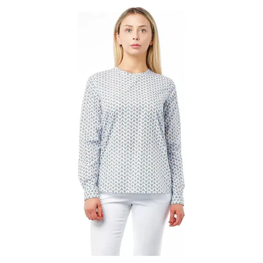 Bagutta White Cotton Women Blouse with Skull Print BA-21018-S