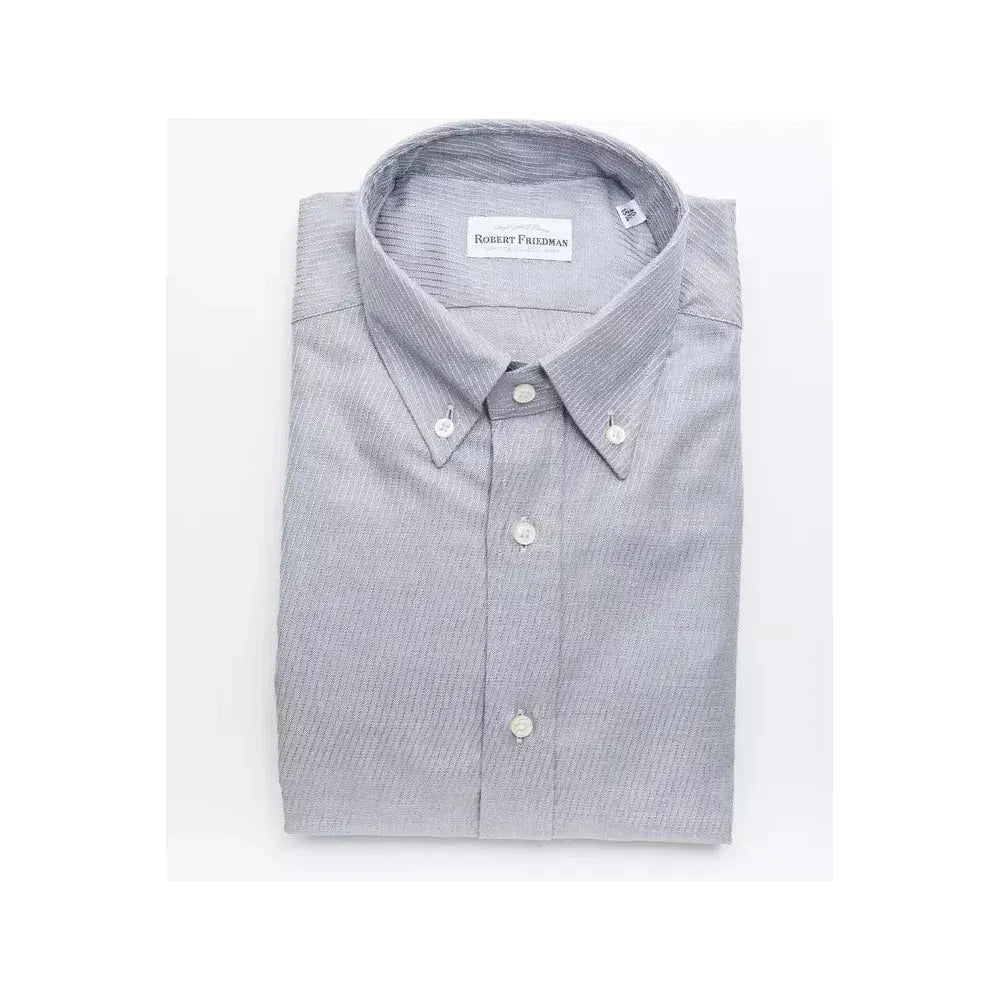 Robert Friedman Beige Cotton Men Shirt RO-20454-M