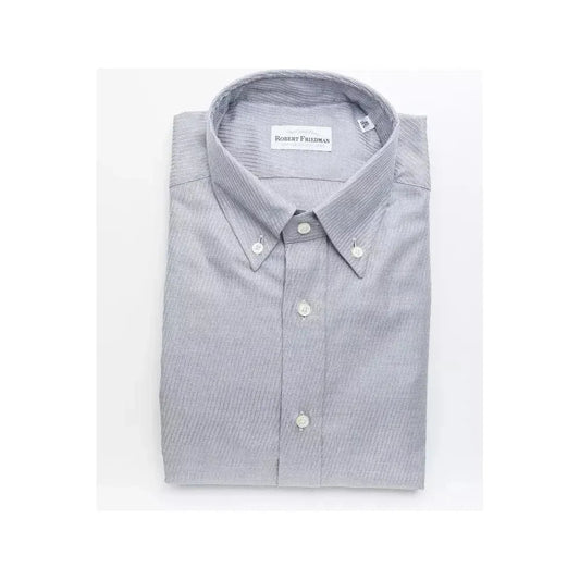 Robert Friedman Beige Cotton Men Shirt RO-20454-M