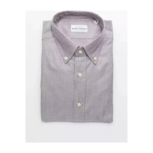 Robert Friedman Beige Cotton Men's Shirt RO-20453-M