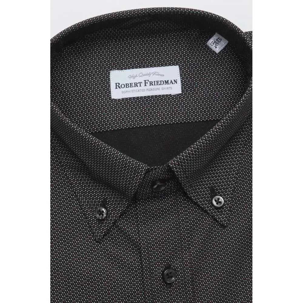 Robert Friedman Black Cotton Men's Shirt
