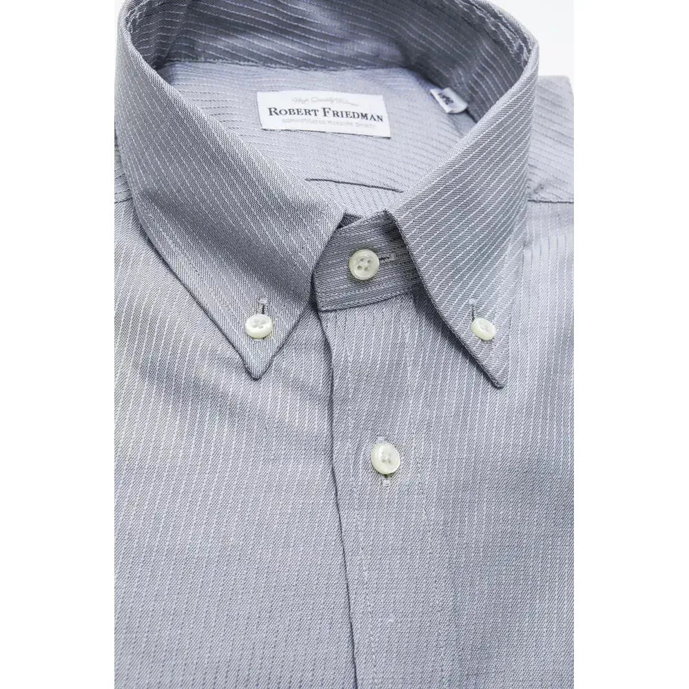 Robert Friedman Beige Cotton Men Shirt RO-20454-M