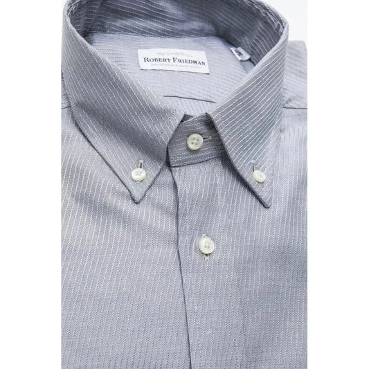 Robert Friedman Beige Cotton Men Shirt RO-20454-M