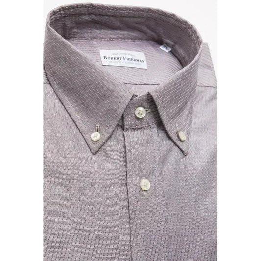 Robert Friedman Beige Cotton Men's Shirt RO-20453-M