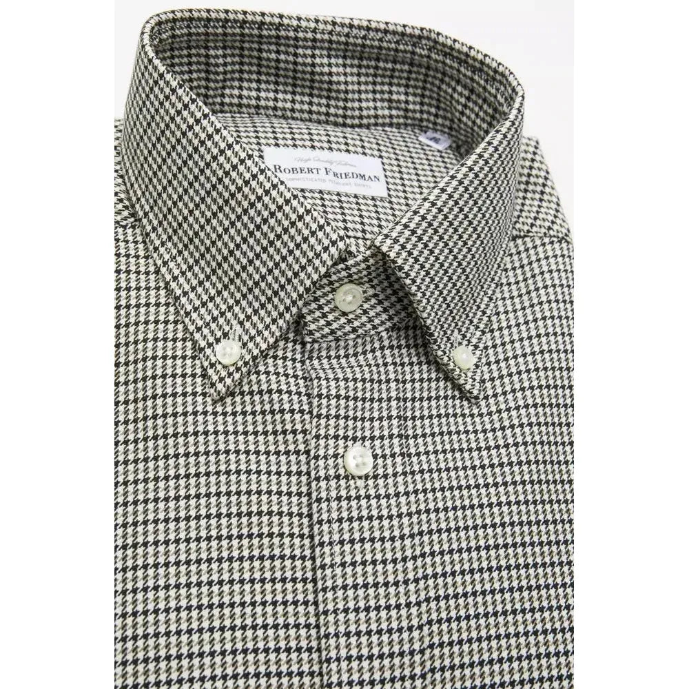 Robert Friedman Beige Cotton Men's Shirt RO-20448-M
